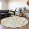 Piper Looms Mayfield Stripes AMF998 Ivory Machine Washable Area Rug Round Lifestyle Image Feature