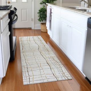 Piper Looms Mayfield Stripes AMF998 Ivory Machine Washable Area Rug Runner Lifestyle Image Feature