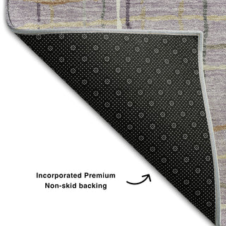 Piper Looms Mayfield Stripes AMF998 Lavender Machine Washable Area Rug Backing Image
