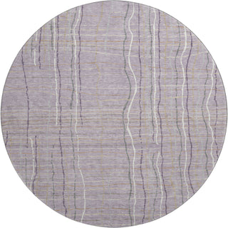 Piper Looms Mayfield Stripes AMF998 Lavender Machine Washable Area Rug Round Main Image