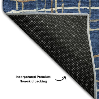 Piper Looms Mayfield Stripes AMF998 Navy Machine Washable Area Rug Backing Image