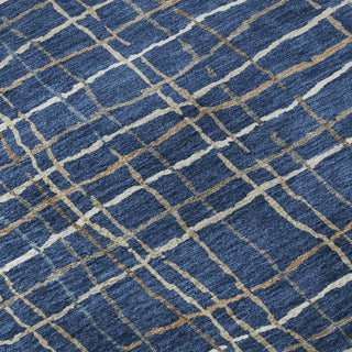 Piper Looms Mayfield Stripes AMF998 Navy Machine Washable Area Rug Swatch Image