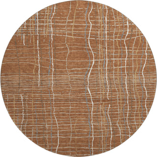 Piper Looms Mayfield Stripes AMF998 Paprika Machine Washable Area Rug Round Main Image