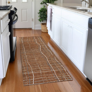Piper Looms Mayfield Stripes AMF998 Paprika Machine Washable Area Rug Runner Lifestyle Image Feature