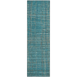 Piper Looms Mayfield Stripes AMF998 Teal Machine Washable Area Rug Runner Main Image