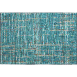 Piper Looms Mayfield Stripes AMF998 Teal Machine Washable Area Rug Scatter Main Image