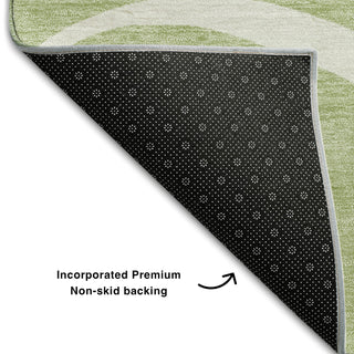Piper Looms Mayfield Swirls AMF999 Aloe Machine Washable Area Rug Backing Image