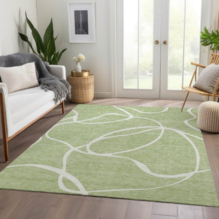 Piper Looms Mayfield Swirls AMF999 Aloe Machine Washable Area Rug Lifestyle Image Feature