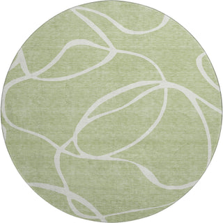 Piper Looms Mayfield Swirls AMF999 Aloe Machine Washable Area Rug Round Main Image