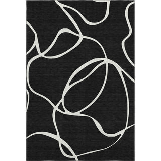 Piper Looms Mayfield Swirls AMF999 Black Machine Washable Area Rug main image