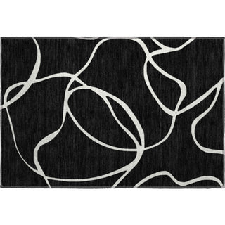 Piper Looms Mayfield Swirls AMF999 Black Machine Washable Area Rug Scatter Main Image