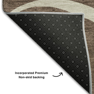 Piper Looms Mayfield Swirls AMF999 Brown Machine Washable Area Rug Backing Image