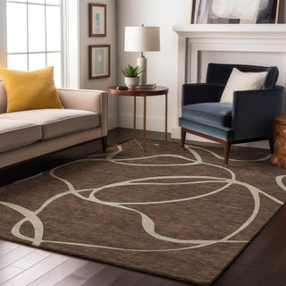 Piper Looms Mayfield Swirls AMF999 Brown Machine Washable Area Rug Lifestyle Image Feature