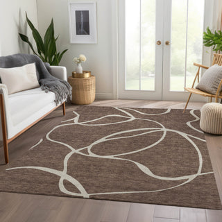 Piper Looms Mayfield Swirls AMF999 Brown Machine Washable Area Rug Lifestyle Image Feature