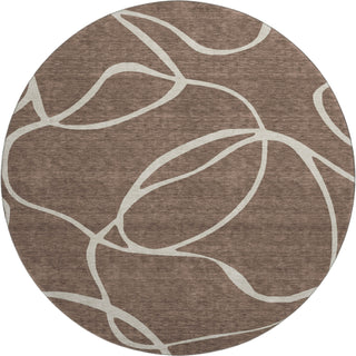 Piper Looms Mayfield Swirls AMF999 Brown Machine Washable Area Rug Round Main Image