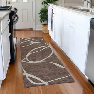 Piper Looms Mayfield Swirls AMF999 Brown Machine Washable Area Rug Runner Lifestyle Image Feature