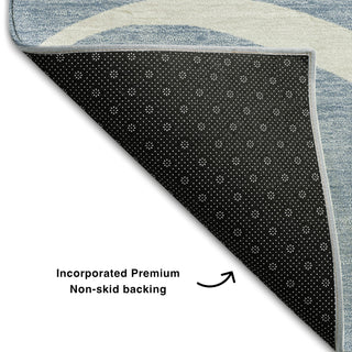 Piper Looms Mayfield Swirls AMF999 Denim Machine Washable Area Rug Backing Image
