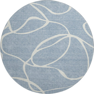 Piper Looms Mayfield Swirls AMF999 Denim Machine Washable Area Rug Round Main Image