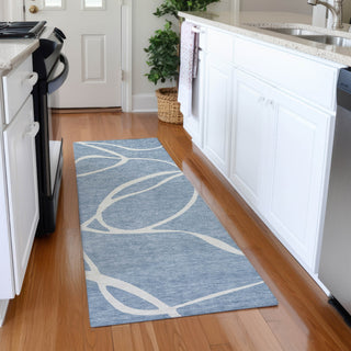 Piper Looms Mayfield Swirls AMF999 Denim Machine Washable Area Rug Runner Lifestyle Image Feature