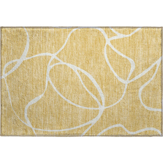 Piper Looms Mayfield Swirls AMF999 Gold Machine Washable Area Rug Scatter Main Image