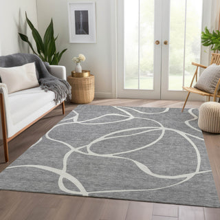 Piper Looms Mayfield Swirls AMF999 Gray Machine Washable Area Rug Lifestyle Image Feature