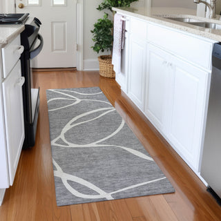 Piper Looms Mayfield Swirls AMF999 Gray Machine Washable Area Rug Runner Lifestyle Image Feature