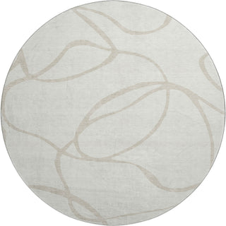 Piper Looms Mayfield Swirls AMF999 Ivory Machine Washable Area Rug Round Main Image