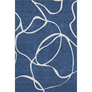 Piper Looms Mayfield Swirls AMF999 Navy Machine Washable Area Rug main image