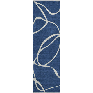 Piper Looms Mayfield Swirls AMF999 Navy Machine Washable Area Rug Runner Main Image