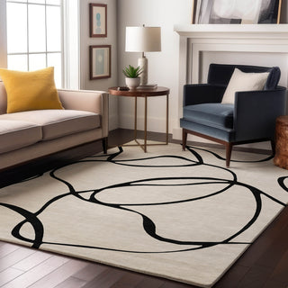 Piper Looms Mayfield Swirls AMF999 White Machine Washable Area Rug Lifestyle Image Feature