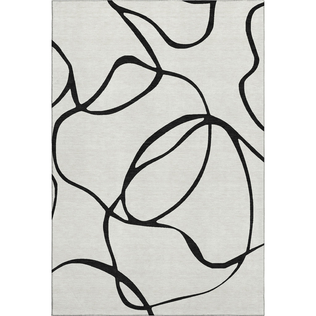 Piper Looms Mayfield Swirls AMF999 White Machine Washable Area Rug main image