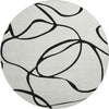 Piper Looms Mayfield Swirls AMF999 White Machine Washable Area Rug Round Main Image