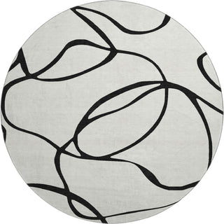 Piper Looms Mayfield Swirls AMF999 White Machine Washable Area Rug Round Main Image