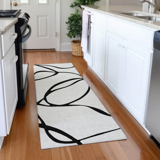 Piper Looms Mayfield Swirls AMF999 White Machine Washable Area Rug Runner Lifestyle Image Feature