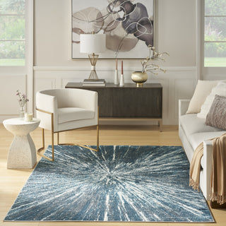 Nourison Ambiance AMI01 Blue Silver Area Rug Swatch Image