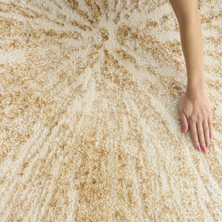 Nourison Ambiance AMI01 Ivory Gold Area Rug Corner Image