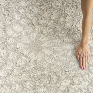 Nourison Ambiance AMI02 Grey Silver Area Rug Corner Image