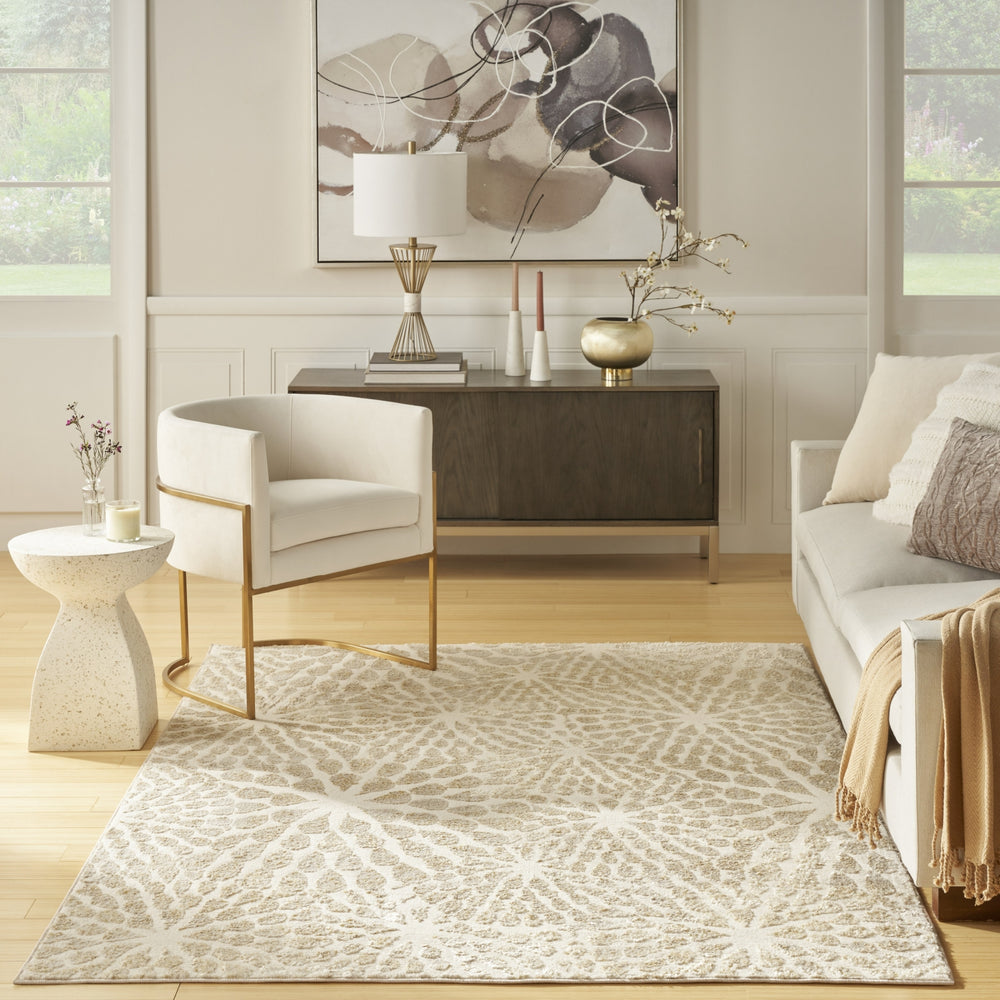 Nourison Ambiance AMI02 Ivory Gold Area Rug Room Image Feature