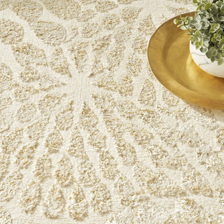 Nourison Ambiance AMI02 Ivory Gold Area Rug Corner Image
