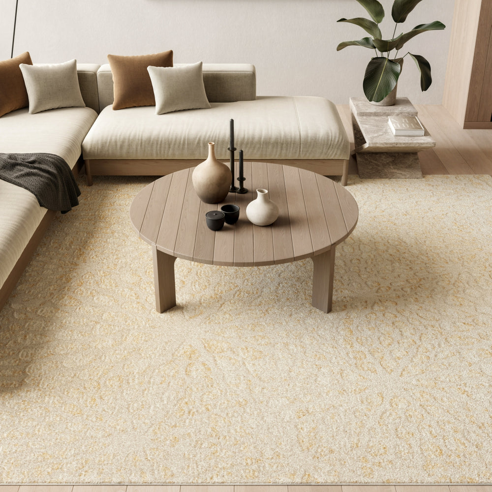 Nourison Ambiance AMI02 Ivory Gold Area Rug Room Image Feature