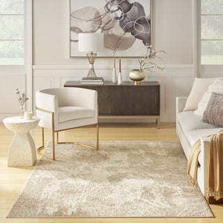 Nourison Ambiance AMI03 Ivory Silver Area Rug Room Scene Feature