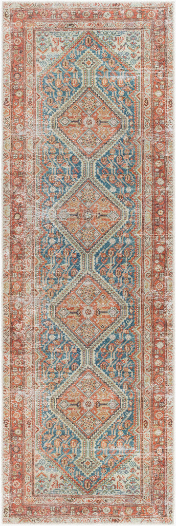 Livabliss Amelie AML-2352-Rust-Teal-Ivory-Midnight Blue-Sage Machine Washable Area Rug main image
