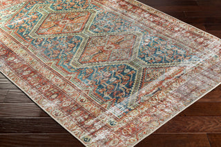 Livabliss Amelie AML-2352-Rust-Teal-Ivory-Midnight Blue-Sage Machine Washable Area Rug Corner Shot
