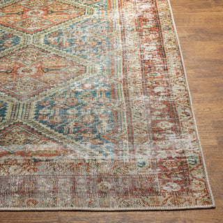 Livabliss Amelie AML-2352-Rust-Teal-Ivory-Midnight Blue-Sage Machine Washable Area Rug Angle