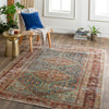 Livabliss Amelie AML-2352-Rust-Teal-Ivory-Midnight Blue-Sage Machine Washable Area Rug Room Scene