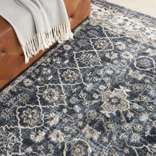 Nourison American Manor AMR01 Blue/Ivory Area Rug by Kathy Ireland Corner Image