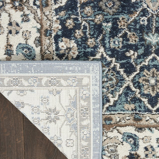 Nourison American Manor AMR01 Blue/Ivory Area Rug by Kathy Ireland Corner Image