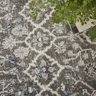 Nourison American Manor AMR01 Grey/Ivory Area Rug by Kathy Ireland Corner Image