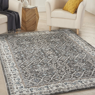 Nourison American Manor AMR01 Grey/Ivory Area Rug by Kathy Ireland Corner Image