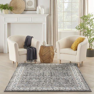 Nourison American Manor AMR01 Grey/Ivory Area Rug by Kathy Ireland Room Image Feature